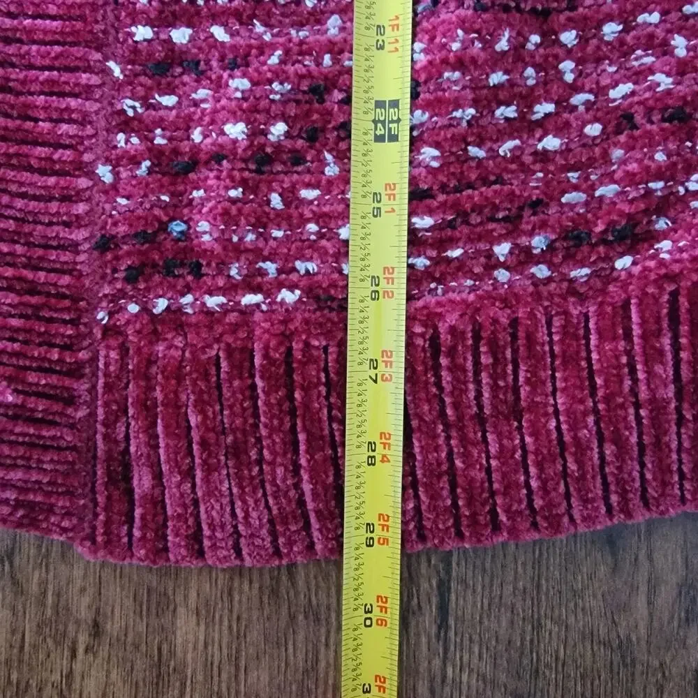 Maurices Red Holiday Cardigan Sweater Womens Sz S Christmas Preppy Dopamine Cozy